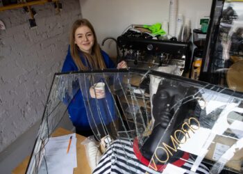 Maria, 18 years old. She was at her workplace when the Russian missile exploded. She jokes that she was saved by a hoodie "made in Ukraine"/ Kyiv, 25 March 2024. Photo: Evgen Zavgorodniy / Facebook