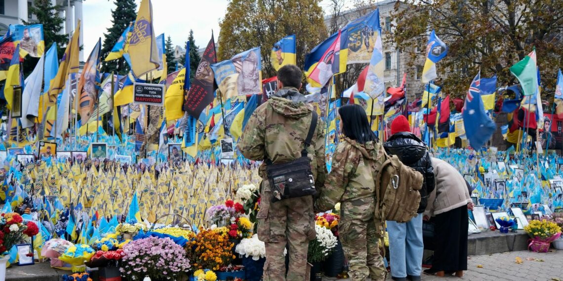A memorial in central Kyiv