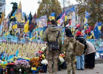A memorial in central Kyiv